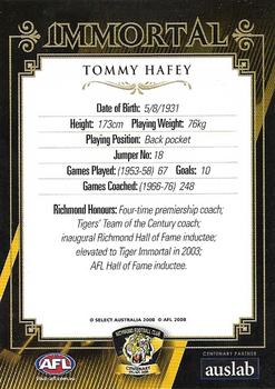2008 Richmond Football Club Immortals #NNO Tom Hafey Back